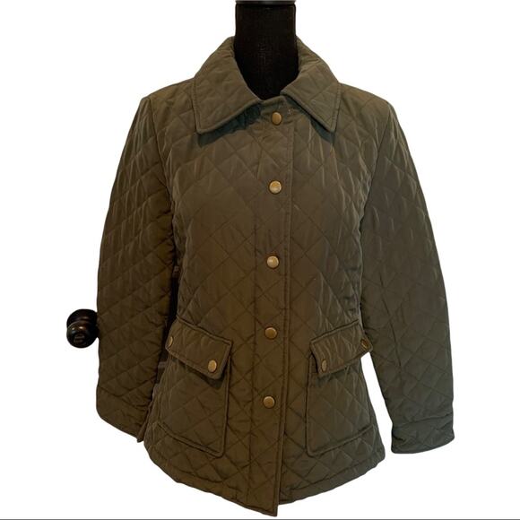 Colebrook Classics Quilted Army Green Jacket Size Small Women's - Picture 2 of 7
